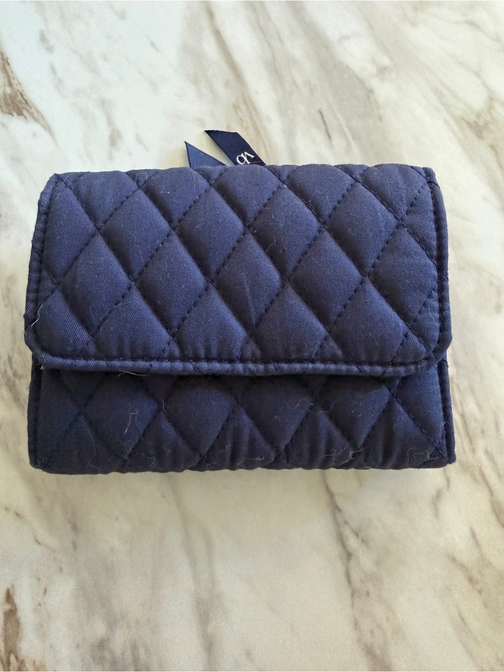 NWOT Vera Bradley Quilted Navy Compact Wallet